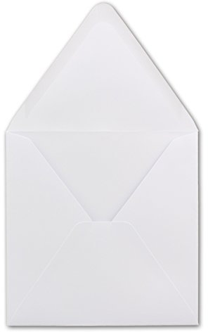 50 Quadratische Briefumschläge Weiß 15,0 x 15,0 cm 120 g/m² Nassklebung Post-Umschläge ohne Fenster ideal für Weihnachten Grußkarten Einladungen von Ihrem Glüxx-Agent