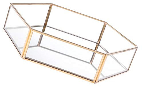 Tubayia Boîte de Terrarium Hexagonale en Verre de Style Classique Boîte à Bijoux Pot de Fleur Décor de Maison
