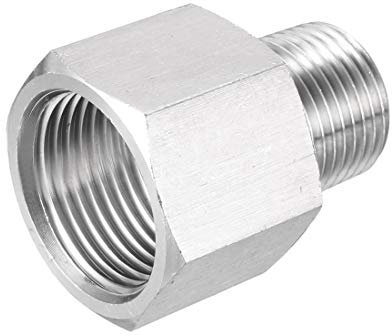 sourcing map Reduzierrohrverbindungsadapter 3/8 NPT Stecker auf M20x1.5 Steckerdose Edelstahl