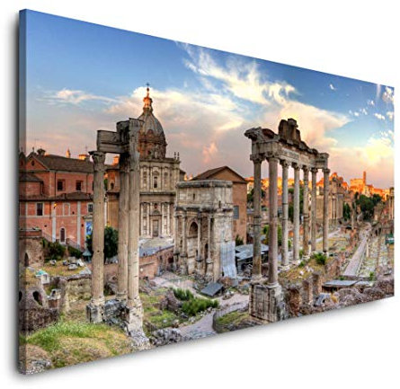 Panoramablick Rom 120x 60cm Panorama Leinwand Bild XXL Format Wandbilder Wohnzimmer Wohnung Deko Kunstdrucke