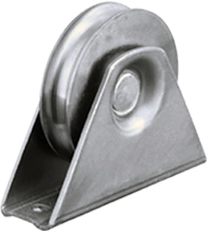 Parnells 80mm U-Groove Gate Wheel in Bracket, Zinc Plated, 150kg Load