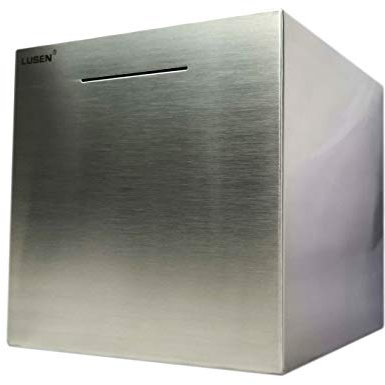 LUSEN Aus Edelstahl, größere Spardose für Kinder, kann nur das Sparschwein retten, das Nicht herausgenommen Werden kann (20,3 x 20,3 x 20,3 cm)