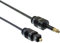 PremiumCord Cable de audio óptico mini Toslink de 3,5 mm a Toslink, 1 m, macho a macho, cable digital para sistema estéreo HiFi Soundbar TV, audio HQ, chapado en oro, color negro de 1 m