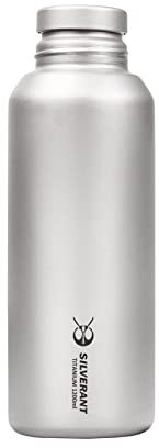 SILVERANT Titanium Ultralight 1.2 Liter/1200ml/42.2 fl oz Bouteille d'eau étanche pour l'extérieur, le camping, la randonnée et les sports