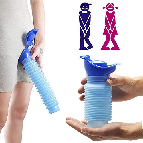 WIKEA Urinario de Emergencia, Olla de orina retráctil y Reutilizable con Tapa y Tubo para Mujeres, Hombres y niños: Inodoro móvil al Aire Libre, Accesorios para Acampar
