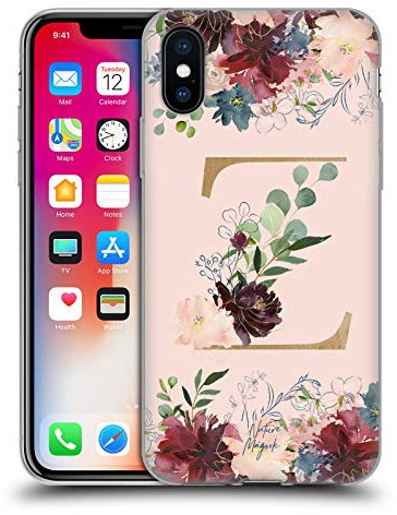 Head Case Designs Offizielle Nature Magick Buchstabe Z Monogramm Blumen Rosa Gold 2 Gel Handyhülle Hülle [Militärischer Schutzgrad] Kompatibel mit Apple iPhone X/iPhone XS