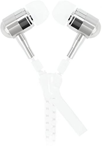 SPRINT4DEALS Wired Earphones with Microphone Headset Stereo Sound Quality Noise Canceling Headphones for Running/Cooking/Gym/Sports (Zip - White)