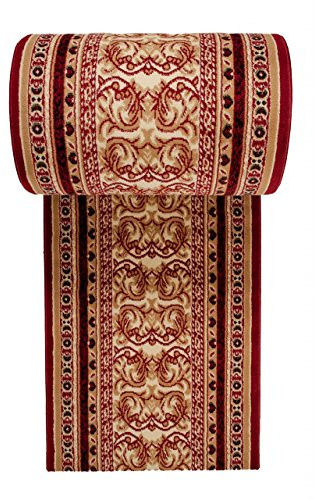 Carpeto Läufer Flur 120x500cm Rot Orientalisch Traditionell Weich Kurzflor | Teppichläufer für Küche Waschküche Schlafzimmer Pflegeleicht Tierfreundlich Allergikerfreundlich Lang Verkauf pro Meter