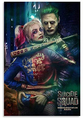 SHEFEI 7076-Harley Quinn und Joker Leinwand-Kunstposter und Wandkunst, Bild, modernes Familienschlafzimmerdekor, Poster, 60 x 90 cm