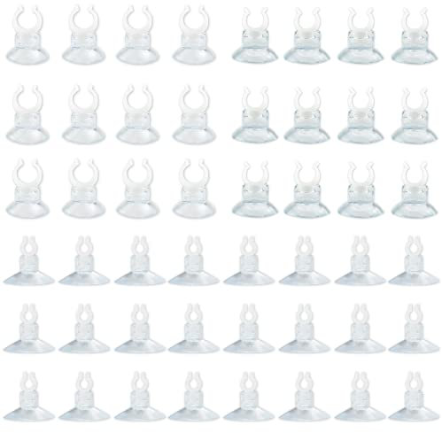 None-branded 48Pcs 3 Sizes Fish Tank Suction Cups,Aquarium Suction Cups Clips for Airline Tubing Clear Air Hose Holder Clamp Accessories for Fish Tank Aeration Setup