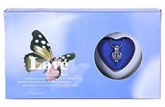 Uposao Wunschperle für Herzenswünsche, Wunschperle ich Liebe Dich mit Halskette im Geschenkkarton Perle Schmuck Kette für Valentinstag Hochzeit Jahrestag Geburtstag Geschenk für sie