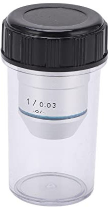 Sxhlseller Obiettivo per Microscopio 1X, Obiettivo Acromatico, Obiettivo a Bassa Potenza, Obiettivo con Filettatura di Interfaccia RMS da 20,2 Mm, Obiettivo per Microscopio Biologico