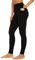 AMYTIS Damen Sport Leggings Yogahose High Waist mit Taschen Fitness Stretch Blickdicht Lang Gym Handytasche, Black, S