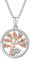 Praelinos Tree of Life Necklace for Women Birthstone Rose Gold Plated Silver Tone 5A Cubic Zirconia Pendant Birthday Valentines Mother's Day Jewellery Gifts for Girlfriend Wife Mom Her