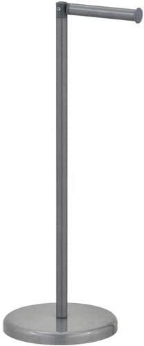 Toilet Roll Holder Free Standing Spare Roll Holder with Swivel Action Extra Storage Space saving Sleep Practical with SV Rubber Base Caravan Camping Hotel Tissue Roll Storage (Grey)