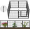 FXW Clôture décorative en métal pour jardin, barrière temporaire pour animaux pour cour, 2 panneaux, 1,2 m (L) × 61 cm (H), noir