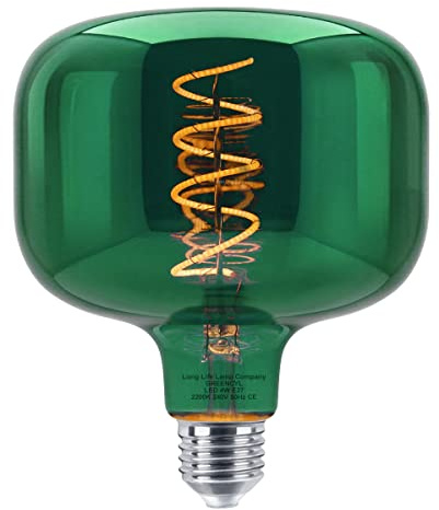 4w Coil LED Filament Light Bulb E27 Green Mirror Glass Decorative for Bar, Cafe, Home, Restaurant, Pendant Light, Wall Lamp GREENCYL
