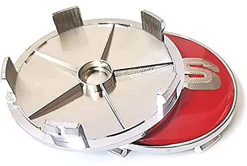 GÉNERIC 4 Stück Auto Radnabenkappen Radnabenabdeckung Nabendeckel, für BBS 56MM 60MM 65MM 68MM Nabendeckel Felgendeckel Schmücken Zubehör,68mm-red-Silver