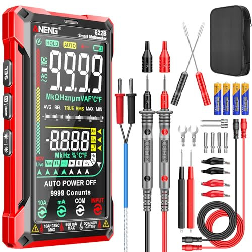 ANENG Tester Digitale Smart Touch Multimetro 622B,Gamma Automatica 9999 Conteggi,Tensione CA/CC,Resistenza,Diodo,Capacità,Temperatura