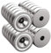Magnetpro 24 Stück Magnete 10 KG Kraft 20 x 7 mm mit Loch und Kapsel, Senkkopf-Topfmagnet mit Schrauben