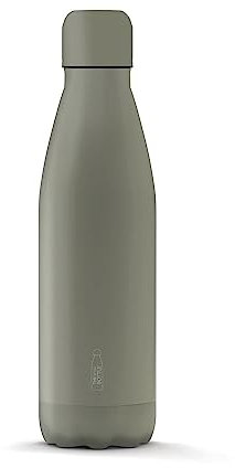 THE STEEL BOTTLE - Bottiglia Termica in Acciaio Inox, Isolamento sottovuoto a Doppia Parete, capacità 500 ml, Chiusura Ermetica, Borraccia Portatile (Pastel Dark Grey)