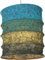 GURU SHOP Runde Boho Papier Hängelampe, Lokta Papierlampenschirm Kailash, Handgeschöpftes Papier - Blau/dunkelgrün, 35x28x28 cm