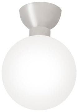 ValueLights | Orbital Silver Metal Ceiling Light IP44 Bathroom Ceiling Fitting Opal Glass Globe Lamp Shade | Bathroom & Home Improvements Essential | LED Bulbs 3000K Warm White