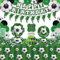 Paquete de 151 suministros de fiesta de fútbol, decoraciones de fiesta de fútbol, decoración de cumpleaños con temática de fútbol, platos de fútbol, globos, pancartas, mantel de pelota, vasos,