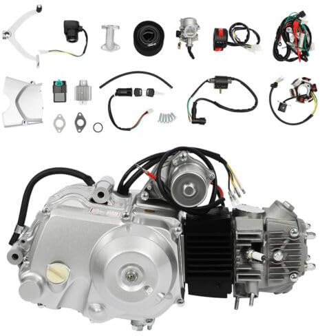 125cc Motor 4-Takt Engine Motor Kit Halbautomatisch ATV Motor Air-cooled Engine Motor Elektrischer Start Vergaser Luftfilter Kopf 35mm Für ATV Go Kart Einzylinder Motor Luftgekühlt Elektrischer Start