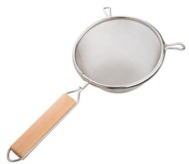 Netcolander Colador portátil expandible de acero inoxidable mango de madera colador de aceite para cocina freír colador colador