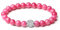 Natürliche 8 mm Edelsteine MetJakt Heilung Crystal Stretch Perlen Armband Armreif mit 925 Sterling Silber Double Happiness Anhänger (Rhodochrosit)