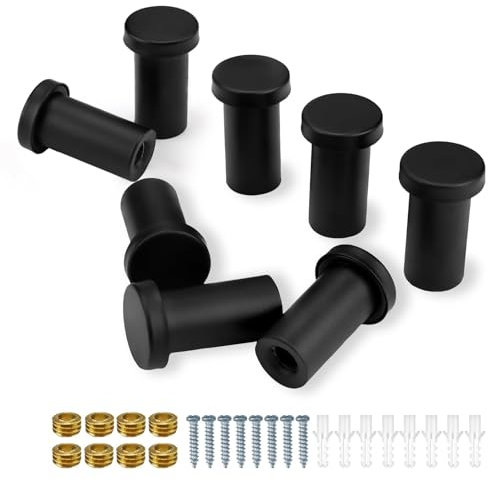 FINELYCR Garderobenhaken Schwarz Matt, 8 Stück Runden Handtuchhaken zum Bohren 36mm, Edelstahl Wandhaken Schwarz, Maximale Tragfähigkeit 5 kg, Geeignet für Badezimmer, Küche, Schlafzimmer