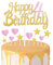 Gold Pink 4th Birthday Cake Topper, Girls 4th Birthday Decorations, Glitter Heart Stars Cake Toppers, Personalised Happy Birthday Cake Cupcake Toppers for Women Girls Baby Birthday Party Supplies