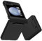 DOMAVER Case for Samsung Galaxy Z Flip5, Slim Fit with Zipper Protection Thin TPU Anti-Slip Silicone Protective Girls Women Men Phone Cover for Samsung Z Flip 5 5G, Black