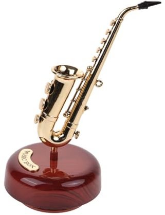 GARVALON Retro Musikbox Mit Drehmechanismus Niedliches Design Dekorative Tischdeko Für Zuhause Geschenkidee Für Feiertage Und Geburtstage Nostalgischer Saxophon-spieluhr-