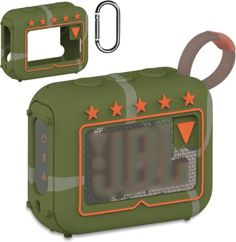 BCWEGION Silikon Schutzhülle Abdeckung für JBL GO 4 Portable Bluetooth Lautsprecher, weiche Schutzhülle für JBL GO 4 Portable Bluetooth Lautsprecher Zubehör (nur Fall)