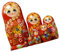 Russische Matroschka Puppen 7-teilig Holz Sammlerstück Babuschka Set Handbemalt Stapelpuppen Volkskunst Festival Ornament