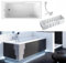 VBChome Baignoire 170 x 75 cm - Blanc - Support de baignoire en acrylique - Support en polystyrène - Siphon - Design moderne - Garniture d'écoulement chromée