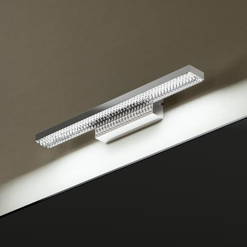 Mai & Mai Spiegelleuchte 40cm LED Badlampe | Spiegellampe, 6000K Badezimmer Lampe | LED Wandleuchte Chrom 9W Leuchtschein