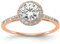 SHZZHS Bagues de fiançailles Semi-montées en Or Rose 14 carats avec Diamants cultivés en Laboratoire pour Femmes (Taille de Bague 7)