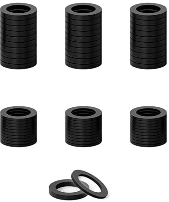 Ronoza 60 Stück Fitschenringe Zimmertüren,Unterlegscheiben Türscharnier,Kunststoff Türscharnier Zimmertüren 10×15mm Dicke 1 mm, 30 PCS + Dicke 2 mm, 30 PCS, Montageringe Ohne Abriebspuren Schwarz