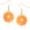 QIZHIQIAMY Orange Ohrstecker, Ohrringe Damen, Früchte Ohrringe, Hängend, Karnevals Schmuck für Mädchen und Frauen (A)