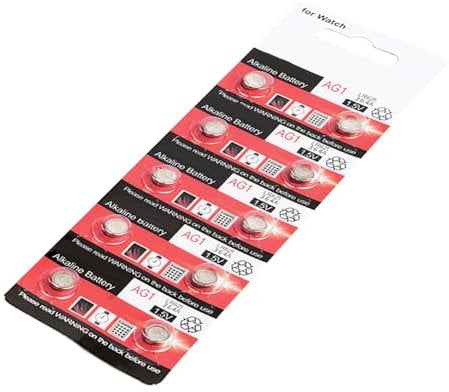 AG1/LR621 Knopfzellenbatterien, langlebige 1,5 V Knopfbatterie, Alkaline-Zelle für Uhren, kleine Elektronik, 10 Stück