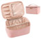 Kosmetiktasche Damen Groß, Make Up Tasche für Frauen, Schminktasche Reise Kosmetikkoffer, Makeup Bag Cosmetic Bag mit Griff und Teiler (Rosa)
