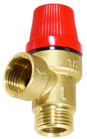 SPARES2GO Boiler Pressure Relief Safety Valve 3 Bar 1/2 BSP Male x Female Brass PRV
