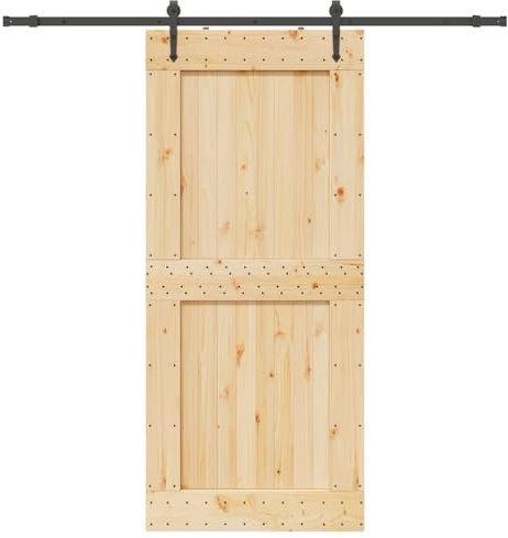 Schiebetür mit Beschlag 100x210 cm Massivholz Kiefer, Xichuzi Zimmertür, Eingangstür, Innentüren, Wohnungstür, Nebeneingangstür, Terrassentür - 3332747