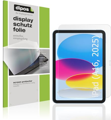dipos I 2x Schutzfolie matt passend für Apple iPad 11 Zoll A16 11. Gen 2025 Folie Displayschutzfolie, Ultra-Dünn, Case-Friendly, Fingerprint-Kompatibel