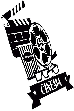 Warmhm Creative Cinema Wandtattoo Selbstklebend Pvc Wanddeko Kino Thema Popcorn Film Wohnzimmer Dekoration Home Landscape Prop Filmtheater Aufkleber