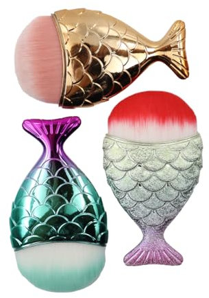 Gorise 3 Pack Makeup Brushes,Nail Art Dusting Brush Powder Brushes for Concealer/BB Cream Kabuki