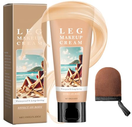 Tattoo Abdecken Wasserfest Bein Make Up Wasserfest Besenreiser Abdecken Wird mit 1 Bräunungshandschuh Geliefert Wasserfest und Langanhaltend Deckt Effektiv Narben an Beinen und Körper Ab (100 G)